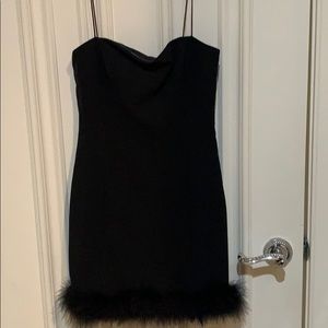 Ladies dress with fur bottom